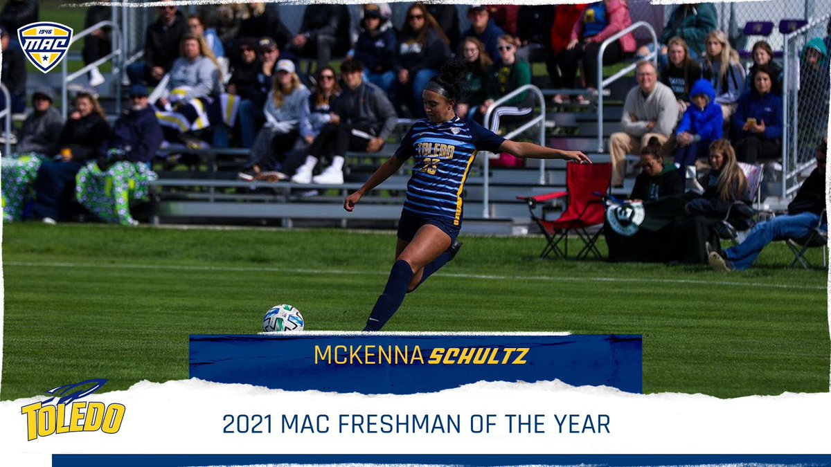MACSports's tweet photo. 🚨 Freshman of the Year 🚨

Toledo’s @mckennaschultz1 has been named the 2021 MAC Women’s Soccer Freshman of the Year! 

#LiftOff | #MACtion https://t.co/95dsJXt7Bd