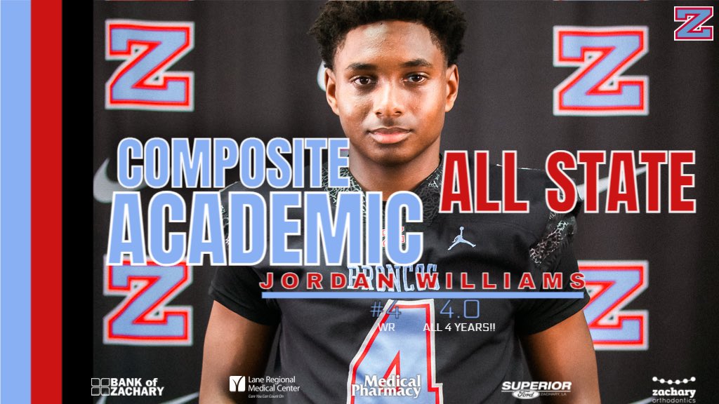 _ZHSFootball's tweet photo. Congrats to Bronco WR Jordan Williams on making the Composite All State Academic Team! He has had a 4.0 GPA all of his years at ZHS!! #itsallabouttheZ https://t.co/vAJ84shUve