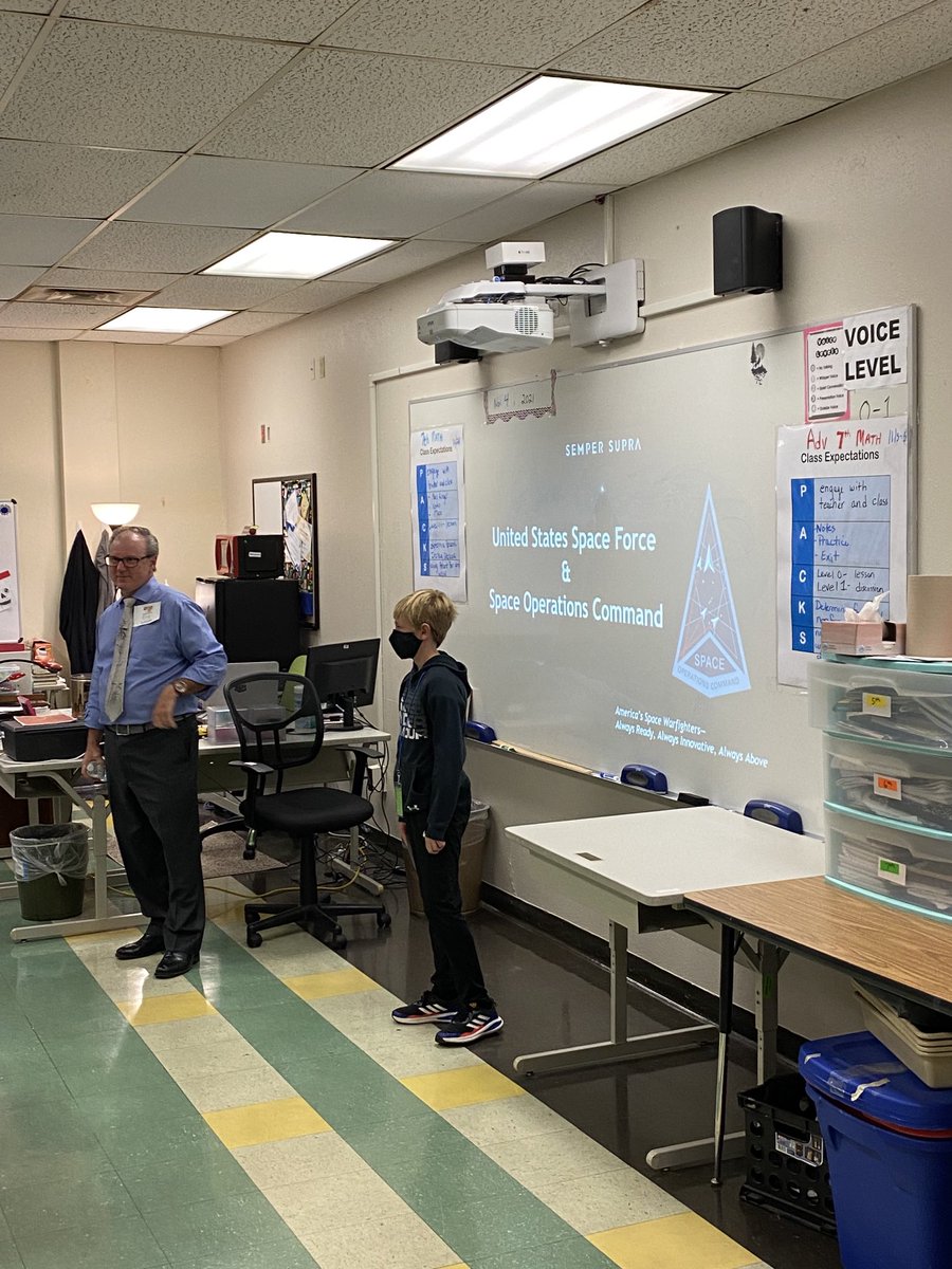 HelperStewart's tweet image. Kicking off the ⁦@WestwoodJH_RISD⁩ Ed Talks are Michael Capps discussing video game development and Eric Winton (getting introduced by his student host) discussing the importance of the US Space Force #wwjhedtalks