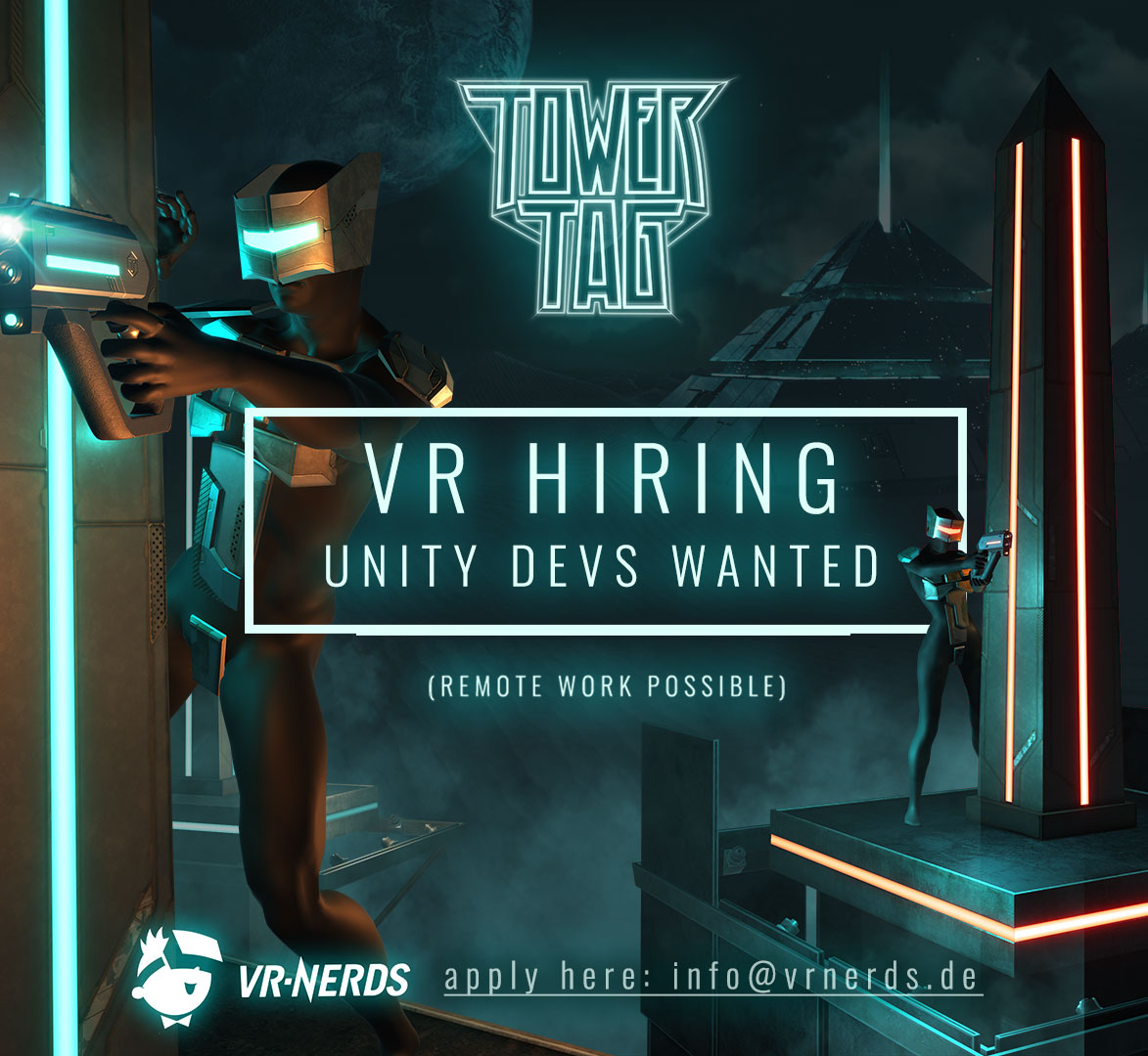VRnerds's tweet image. We are looking for enthusiastic Unity developers for our PvP VR Shooter Game &quot;Tower Tag&quot;. We are based in Hamburg, but we are also open to remote work if you live somewhere else []-)

Apply here: info@vrnerds.de

#vrdeveloper #indiedev  #unity3d  #gamedev #gamedevjobs #Metaverse