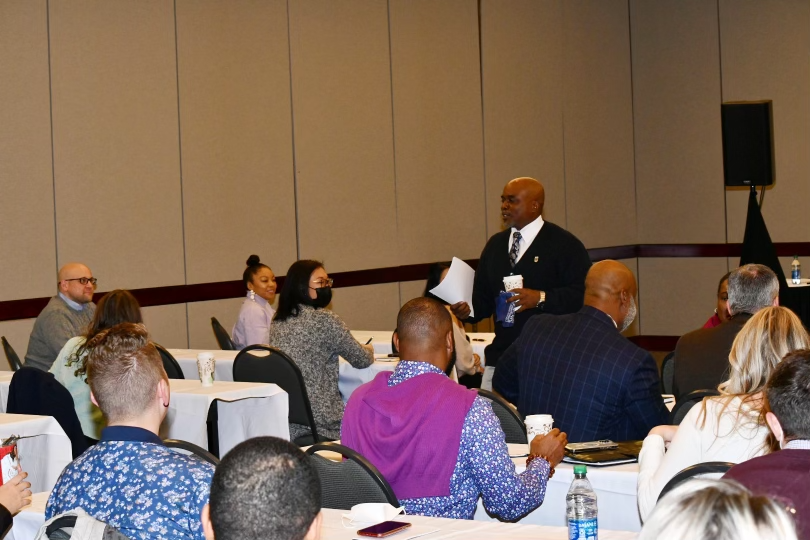 GAChamber's tweet image. Terence Johnson from the @universityofga leading the group through an exercise Exploring Unconscious Bias. #GaDEI2021 #DEI