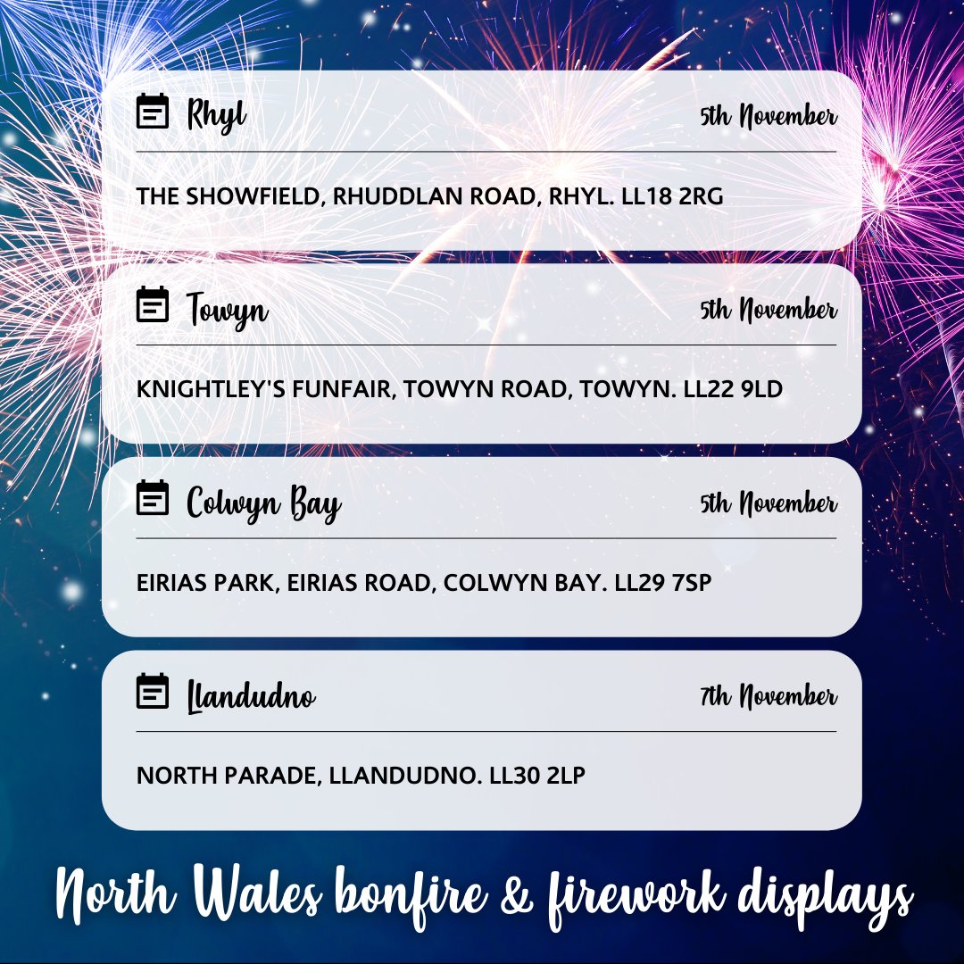 Where can you catch the best firework displays in North Wales this November?