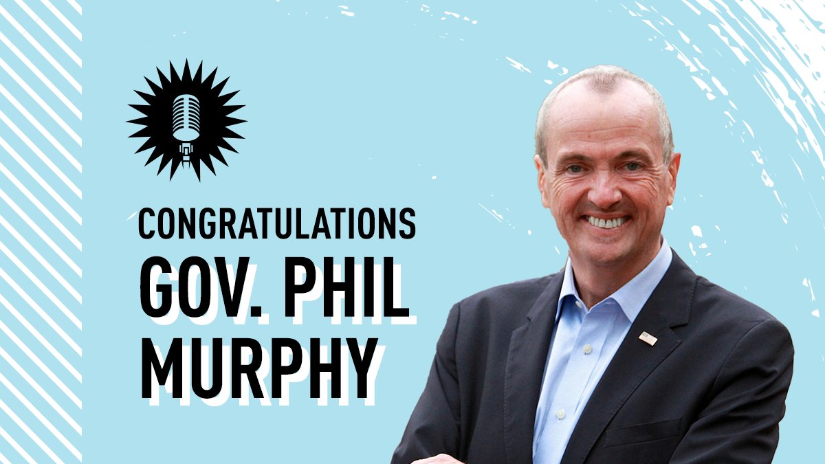 BPIMedia's tweet photo. Congrats to Gov. Phil Murphy! This is the 1st time a Democratic governor has been re-elected in NJ since 1977. @GovMurphy has spent the last 3 years making NJ stronger + fairer. Now he gets to continue his work to ensure that the Garden State is a place everyone can thrive. https://t.co/RXvzcH9wX3