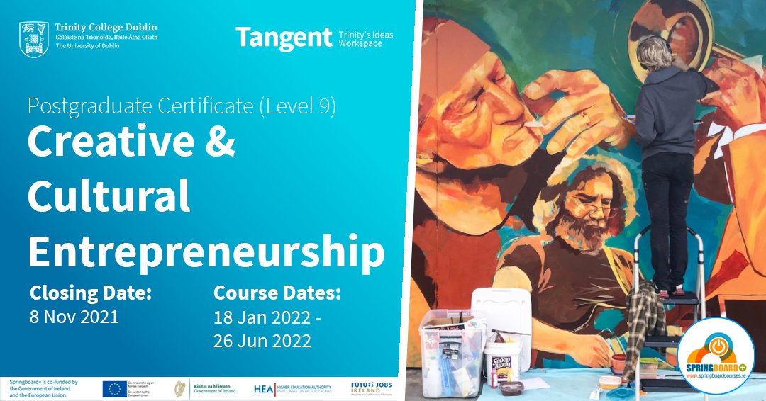 FINAL CALL - Tangent's Level 9 Postgrad Course in Creative and Cultural Entrepreneurship! Runs in Dublin and Galway. Limited places. See our open day youtube.com/watch?v=3jW06X….

We have a live chat on our website; we're here to help you apply. Reach out now! bit.ly/CCECourse21F