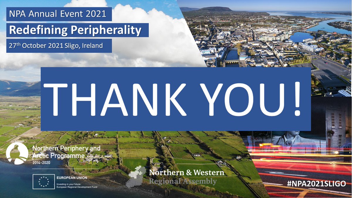 A huge THANK you 🙏 to all of you who joined us at #NPA2021Sligo! The event offered an opportunity to discuss how the perception of the periphery has changed, and what new opportunities this will bring.
 
News:👉 bit.ly/3nTYHnn 
Recordings: 👉 bit.ly/3ENr9xM