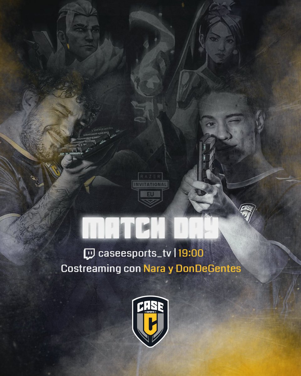 CaseEsports's tweet photo. ¡HOY JUGAMOS! 🔫
Vuelve #CaseVALORANT a la competición para disputar el Open Qualifier del Razer Invitational de @TeamRazer 💪🏼
Empezaremos a las 19:00h con @DonDeGentes_ y @NaRaHNL en los micrófonos de nuestro canal de Twitch 🎙️
📺 https://t.co/4gTCw7FkZz
#GoCase #CaseEsports https://t.co/i1IXWlzZhm