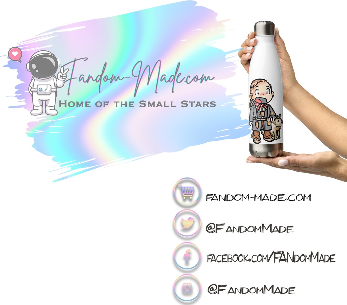 FandomMade's tweet photo. This #YoungIan #SmallStar is one of our brand new designs. It’s perfect for showing off your love for #Outlander star #JohnBell. It's available on a mug, water bottle, sticker and more! We have other Outlander inspired designs in our store too, just head to the link in our bio. https://t.co/TQfbPLMcXb