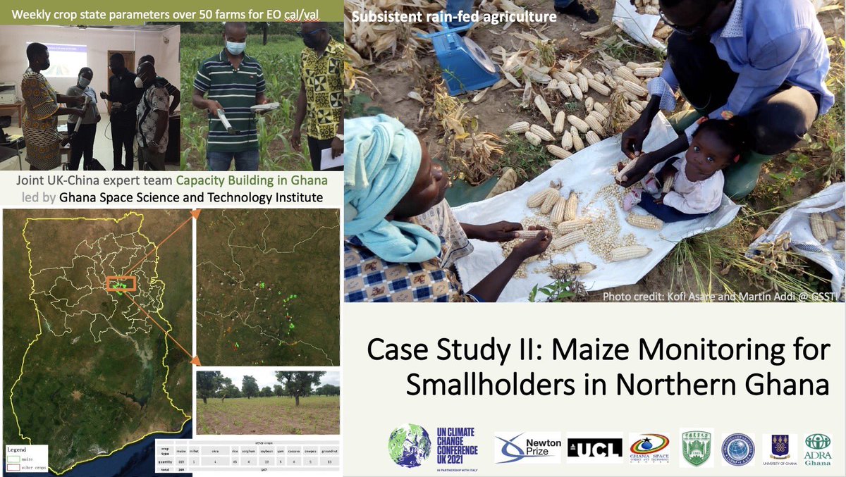 qlwu's tweet photo. Glad to showcase our #NewtonPrize @NewtonFund work with Ghanaian colleagues on agricultural monitoring at #COP26 with @prof_plewis. @Pepucho666 @MarcYinFeng @asarefi17 @DilysMacCarthy @AdraGhana @UCLgeography @SustainableUCL #UCLGenerationOne https://t.co/vYTJQ6EZIn