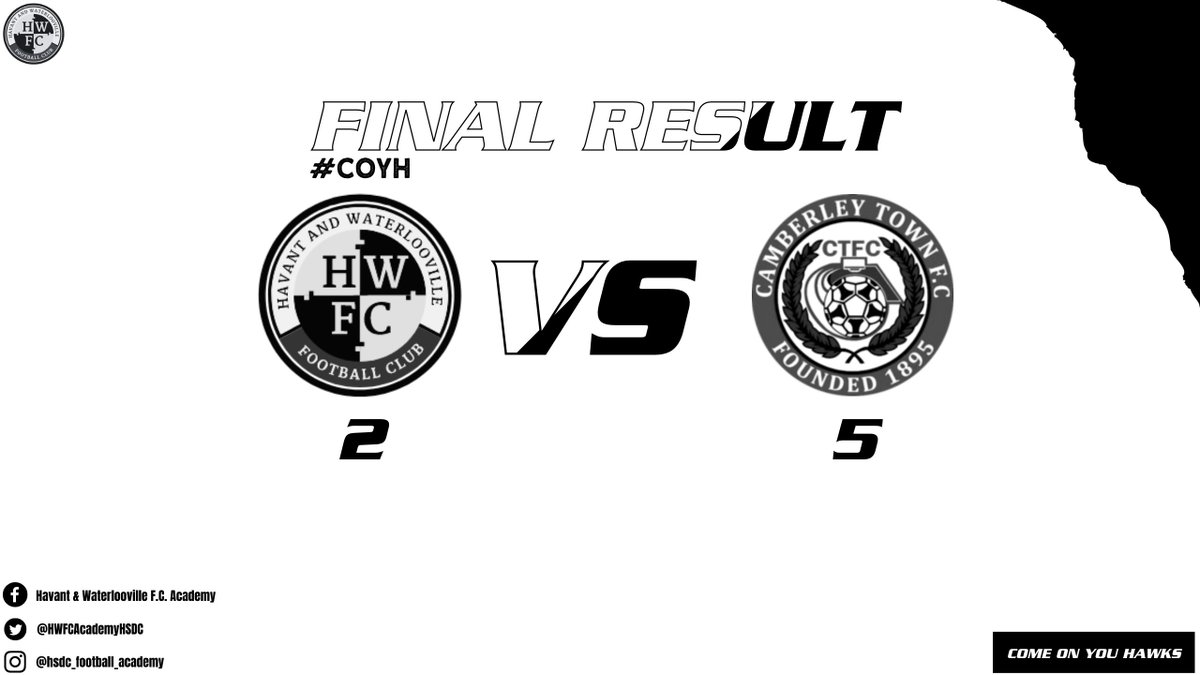 Due to issues accessing Twitter. The Hawks fell into a 5-2 defeat <a href="/drapertools/">Draper Tools</a> Community Stadium. We go again. #COYH