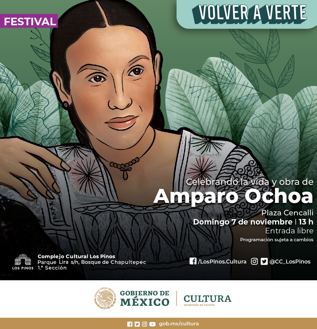 CC_LosPinos's tweet photo. 🌲🏛🎶El domingo 7 de noviembre celebramos la vida y obra de Amparo Ochoa. 

Te esperamos en 🌽🏠Plaza Cencalli para vivir juntos este hermoso homenaje. https://t.co/AYVukvBHSz