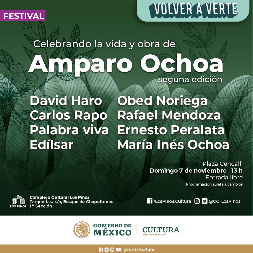 CC_LosPinos's tweet photo. 🌲🏛🎶El domingo 7 de noviembre celebramos la vida y obra de Amparo Ochoa. 

Te esperamos en 🌽🏠Plaza Cencalli para vivir juntos este hermoso homenaje. https://t.co/AYVukvBHSz