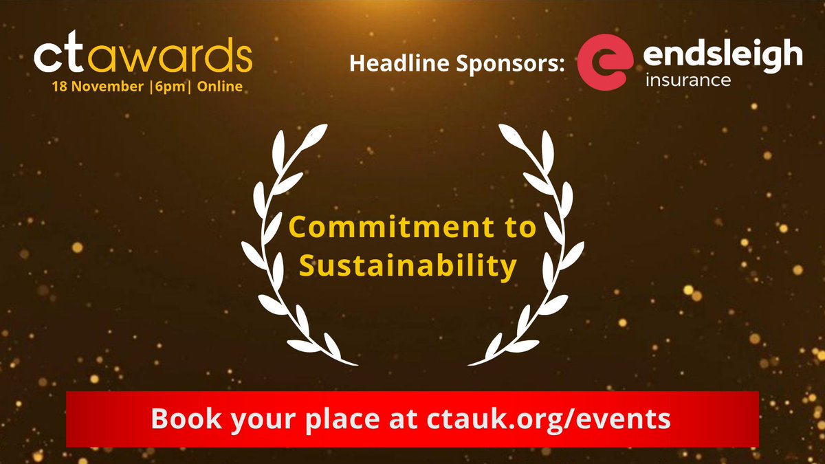 🏆 Our Commitment to Sustainability Award doesn't have a shortlist but has been awarded to an organisation who has gone above and beyond to put sustainability at the heart of their work. #CTawards21

➡️ Join us on 18 November to find out who that is! bit.ly/3yT5xwE