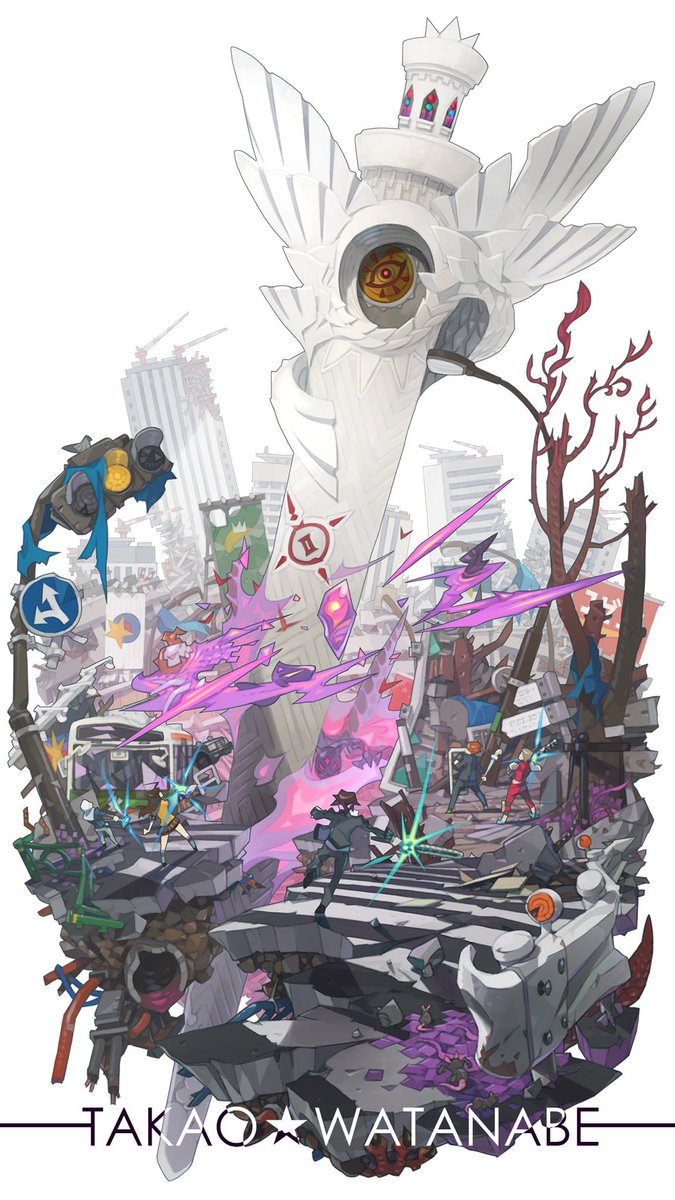 「『都市に落ちた神の槍』 」|渡辺孝夫のイラスト
