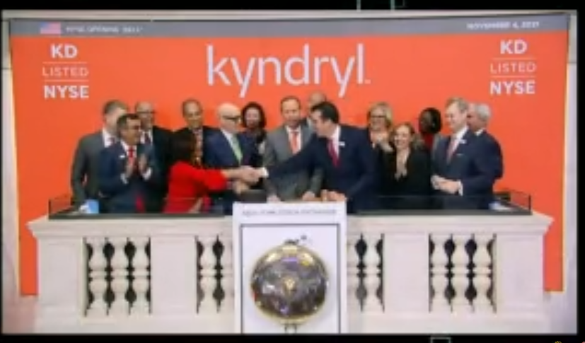 RaviSBusi's tweet photo. #wearekyndryl #heartofprogress #kyndrylstrong Launch at NYSE https://t.co/2lsyjkJr18