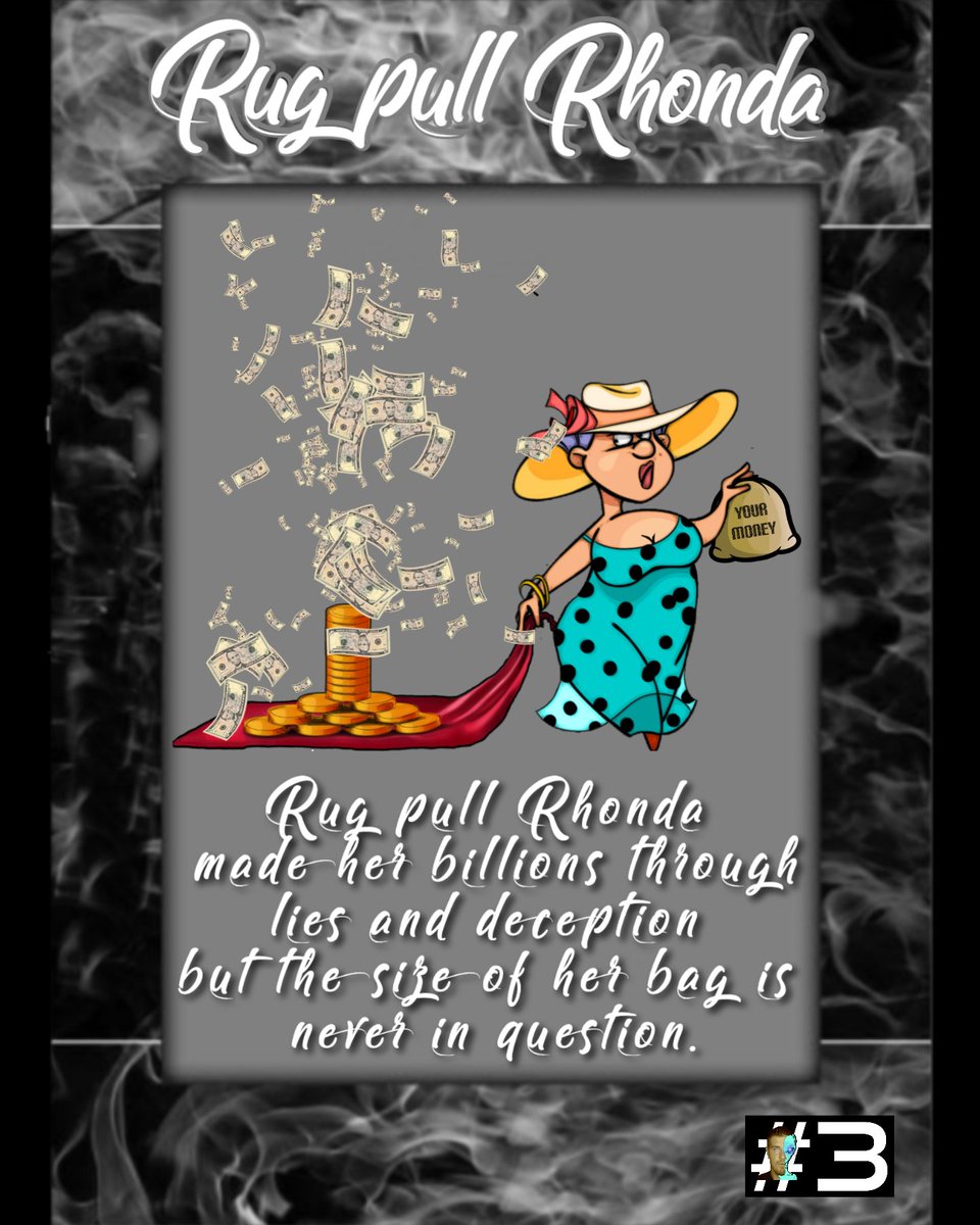 BurningnftS's tweet photo. #2 is gone and now it's on to #3! Meet Rhonda! Ever wonder what type of life style those rugpullers live with your money?😡🤬🤬🤬
It's a dirty one no doubt!
Grab this LordNFT piece on https://t.co/aEbeLUWslM
@OnechiJr @TheH_U_D @Wuddles87 @FudFightersNfts https://t.co/QF2yIAb0dZ