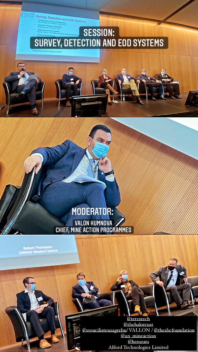 theGICHD's tweet photo. Survey,Detection and EOD Systems Session with @TheHALOTrust @UNMAS @TetraTech @HeroRATs @ALFORDtech @SBCFoundation @Zagreb_Uni Vallon
 #MineactionTWS https://t.co/x2dMtPwf9W