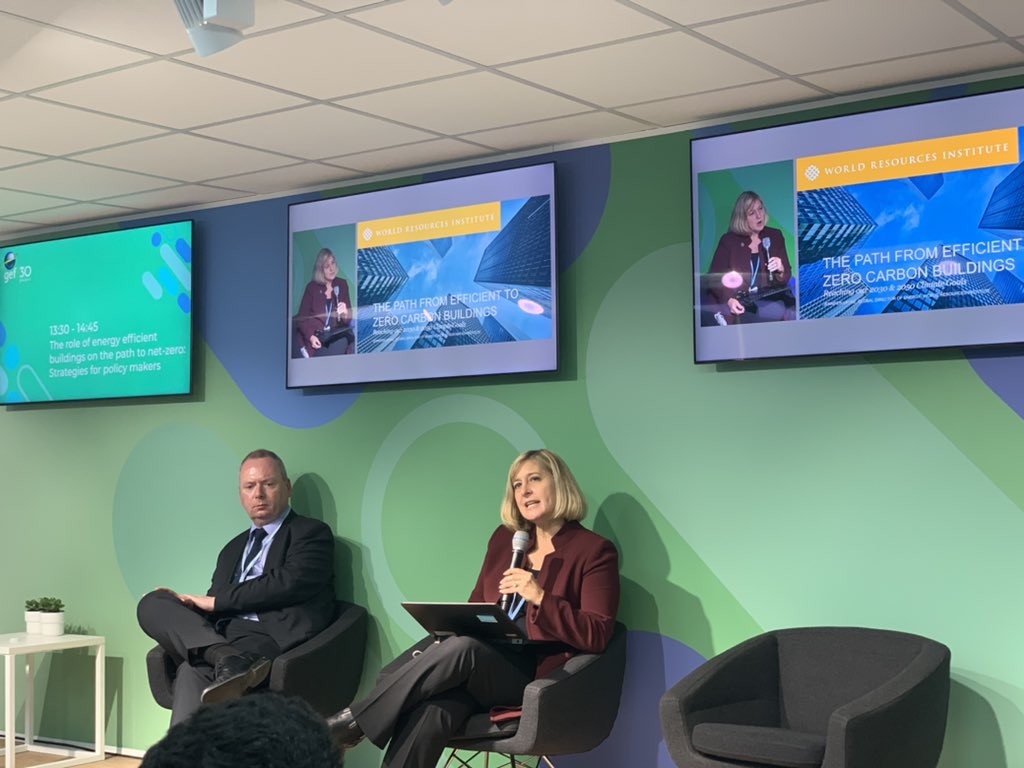 rmcolker's tweet photo. At @theGEF pavilion @ #COP26 with @IEA and @WRIRossCities on “The role of energy-efficient buildings on the path to net-zero: strategies for policy makers”—“we know the powerful tool of energy codes, but they are not adopted uniformly” #CodesAtTheCore https://t.co/0YBJvaLOMF