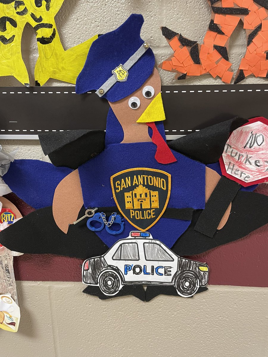 KMDIAZ44's tweet photo. It’s that time of the year and the turkeys are more creative than ever to hide this Thanksgiving season. @SATXPolice @NASA @STMath @SASOLIDWASTE thanks for giving our kindergartners some inspiration. @nisdkrueger https://t.co/yGejGKbpSA