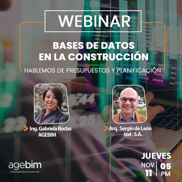 agebimgt's tweet photo. WEBINAR: BASES DE DATOS EN LA CONSTRUCCIÓN… HABLEMOS DE 
PRESUPUESTOS Y PLANIFICACIÓN
Acompáñanos en este Webinar 
¡No te lo puedes perder, regístrate ahora!!!
.
 Jueves 11 de noviembre
 17:00hrs.
 Regístrate ahora
https://t.co/zOH1xLywe1 
(Evento gratuito)
#BIM #bimplanning https://t.co/soxVd7N7zA