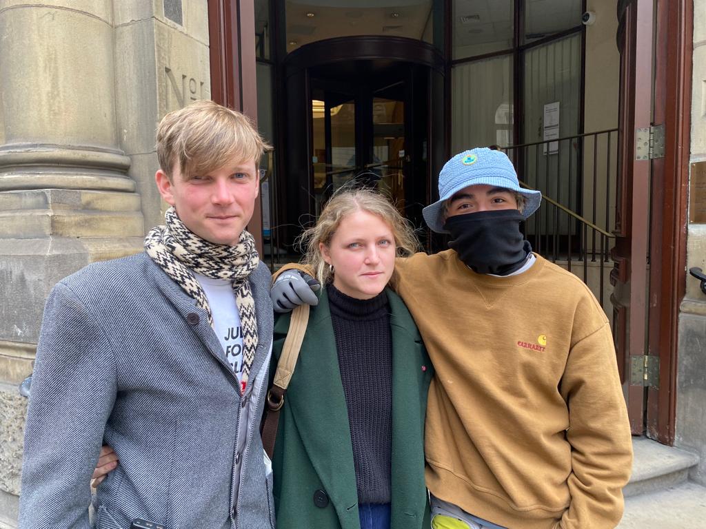 XRLondon's tweet photo. BREAKING: #Westminster3 found guilty &amp; sentenced to 12 months conditional discharge, not required to pay legal costs

Their act of civil disobedience on conscience grounds, standing alongside others fighting for #ClimateJustice #JubileeForClimate, will be vindicated by history ⚖ https://t.co/bLUfdUvi98