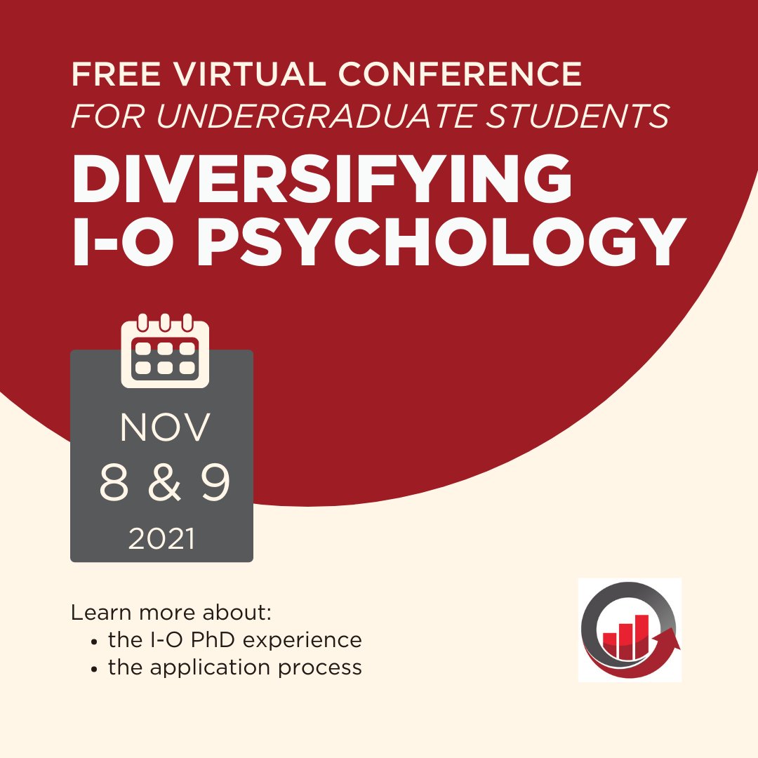 SIOPtweets's tweet photo. If you are, or know, a racial or ethnic minority undergraduate student interested in I-O psychology, register for this free, virtual conference, designed to help you learn more about I-O psychology and get into a PhD program. https://t.co/iHe4kQjG0M #DEI #SIOPDIP #IOPsych https://t.co/ViN8raJNDN