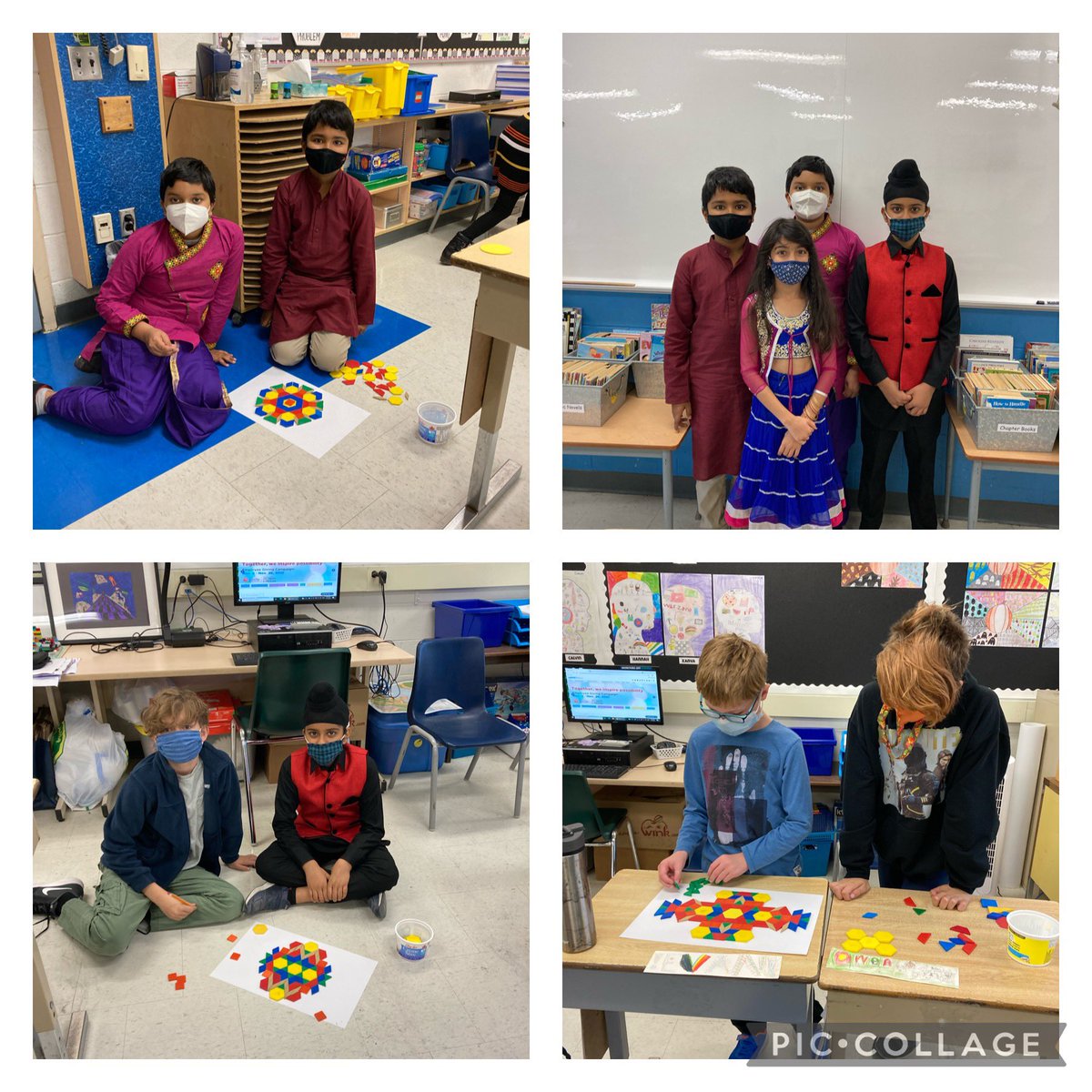 Exploring rangoli in 5A. Recognizing the Festival of Lights, Diwali.