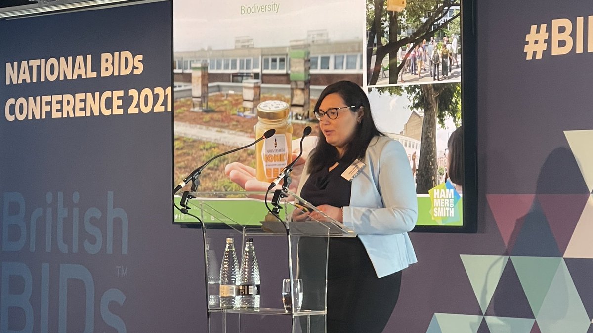 Livia Caruso is sharing our Hammersmith honey - have you tried it yet? Come and find out more about our biodiversity projects 🐝

<a href="/BritishBIDs/">British BIDs</a> | #BIDSCONF21 | #sustainability #biodiversity
