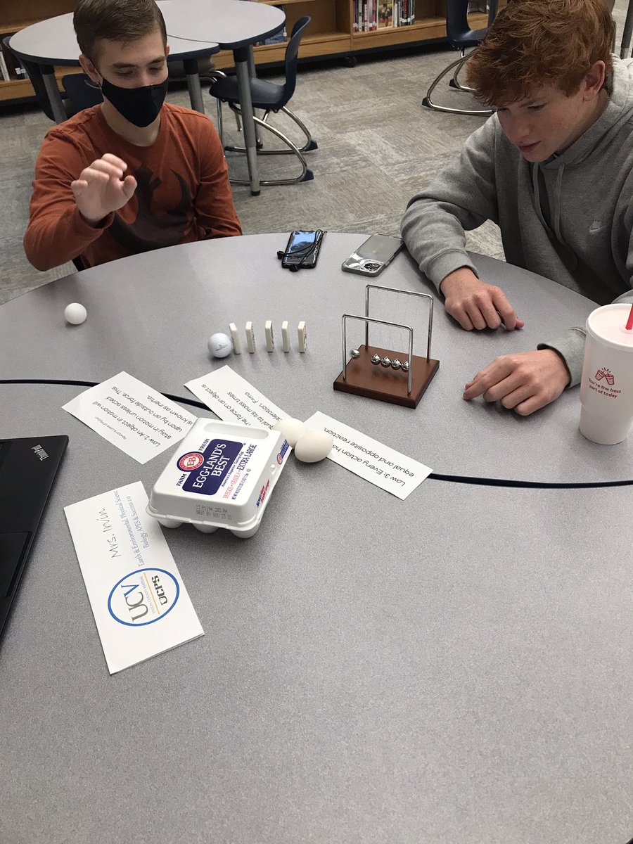 mrsdirvin's tweet photo. Exploring Newton’s Laws of Motion with UCV students @cata_monroe @UCVirtualNC @mrsdirvin #physics #virtuallyawesome https://t.co/F26JOPnbFl