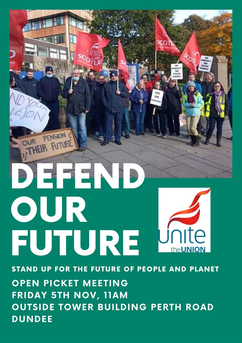 uodunite's tweet photo. Tomorrow will mark the end of week 2 in our fight to #defendpensions for our future. If you're in Dundee tomorrow come support us as we discuss the future https://t.co/ACktl2uNKS