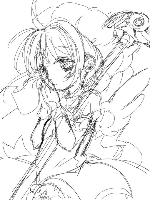 iPadクリスタ試し描きさくらちゃん
ラフ→下絵→線画です。
色塗りもやってみるつもり 