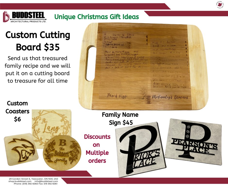 Get your orders in for your unique Christmas gift!
#buddsteel #customengravedgifts