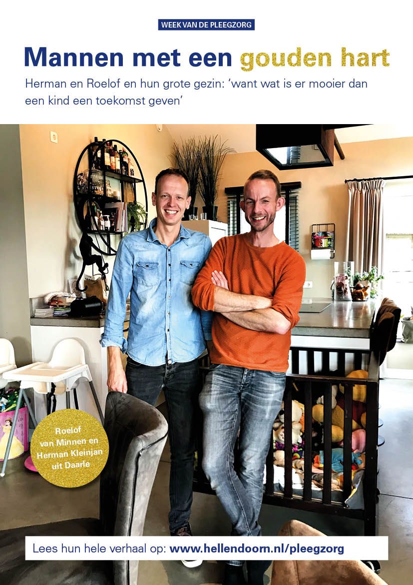 Herman en Roelof uit Daarle zijn de trotse ouders van 2 adoptiekinderen en 3 pleegkinderen. Zij hopen dat er nog veel meer pleeggezinnen bij komen. Want zoals deze mannen met een gouden hart vertelden: 'wat is er mooier dan een kind een toekomst geven'. ❤️hellendoorn.nl/pleegzorg.