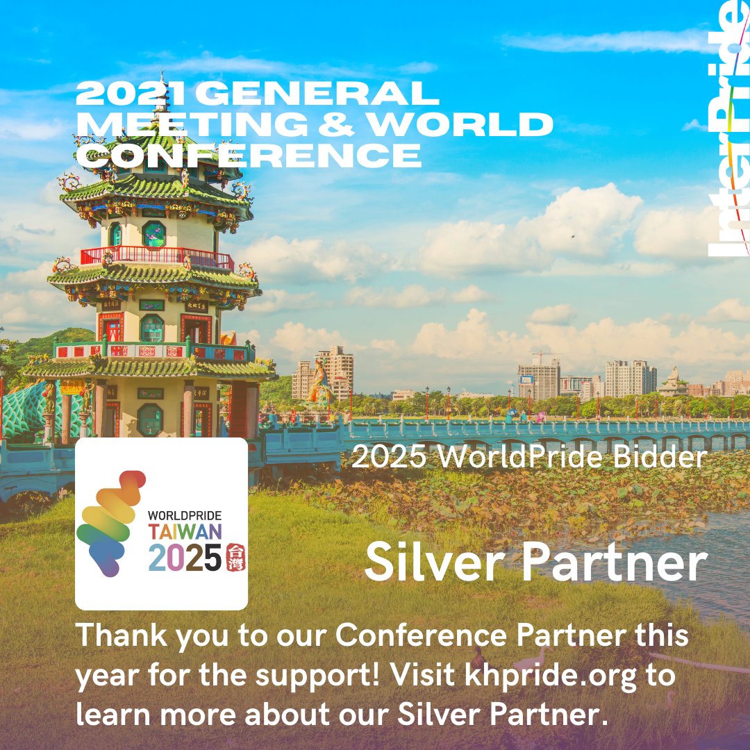InterPride's tweet photo. Thank you WorldPride 2025 Bidder, Kaohsiung Pride for being a Silver Partner for the InterPride 2021 General Meeting & World Conference! To learn more about our Silver Partner, visit https://t.co/SaPCuZn4QU
#InterPride #Asia #AsiaPacific #Pacific #Kaohsiung #KHPride https://t.co/cD499H8tMP