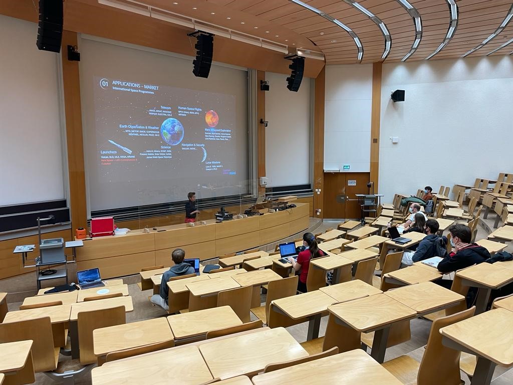 On Tuesday, <a href="/DeborahMller8/">Deborah Müller</a>, Director #Innovation &amp; Business Development, attended the <a href="/ETH/">ETH Zürich</a> lecture series "Space research and #exploration" as a speaker. 
The event was moderated by Prof. Sascha Quanz, initiated by <a href="/ArisSpaceCh/">Aris</a> and supported by @SpaceInnovCH 🚀🪐 #StayCurious