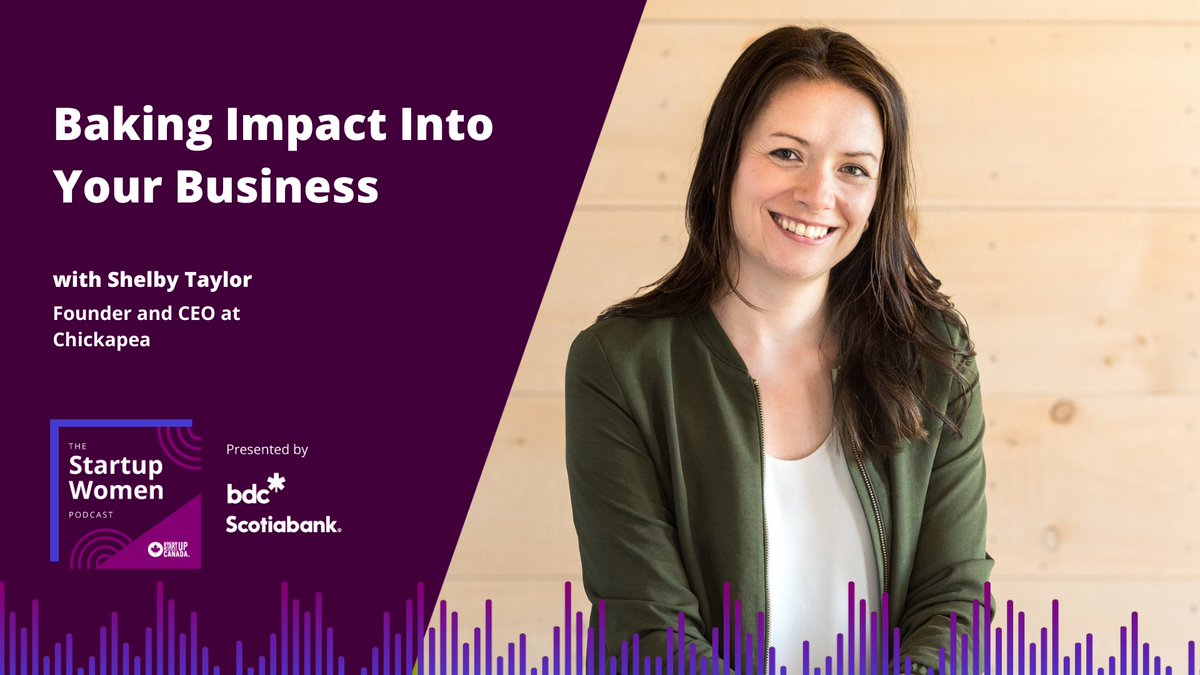 B-Corp  ✅
Certified Women Owned  ✅
Impact over Revenue  ✅
Shelby Taylor, Founder and CEO <a href="/ChickapeaPasta/">Chickapea</a> is on the show this week. Tune in for a conversation about impact, partnerships and global growth at  ow.ly/VVuL50GBuMR  <a href="/bdc_ca/">BDC</a> and <a href="/scotiabank/">Scotiabank</a> #StartupWomenPodcast