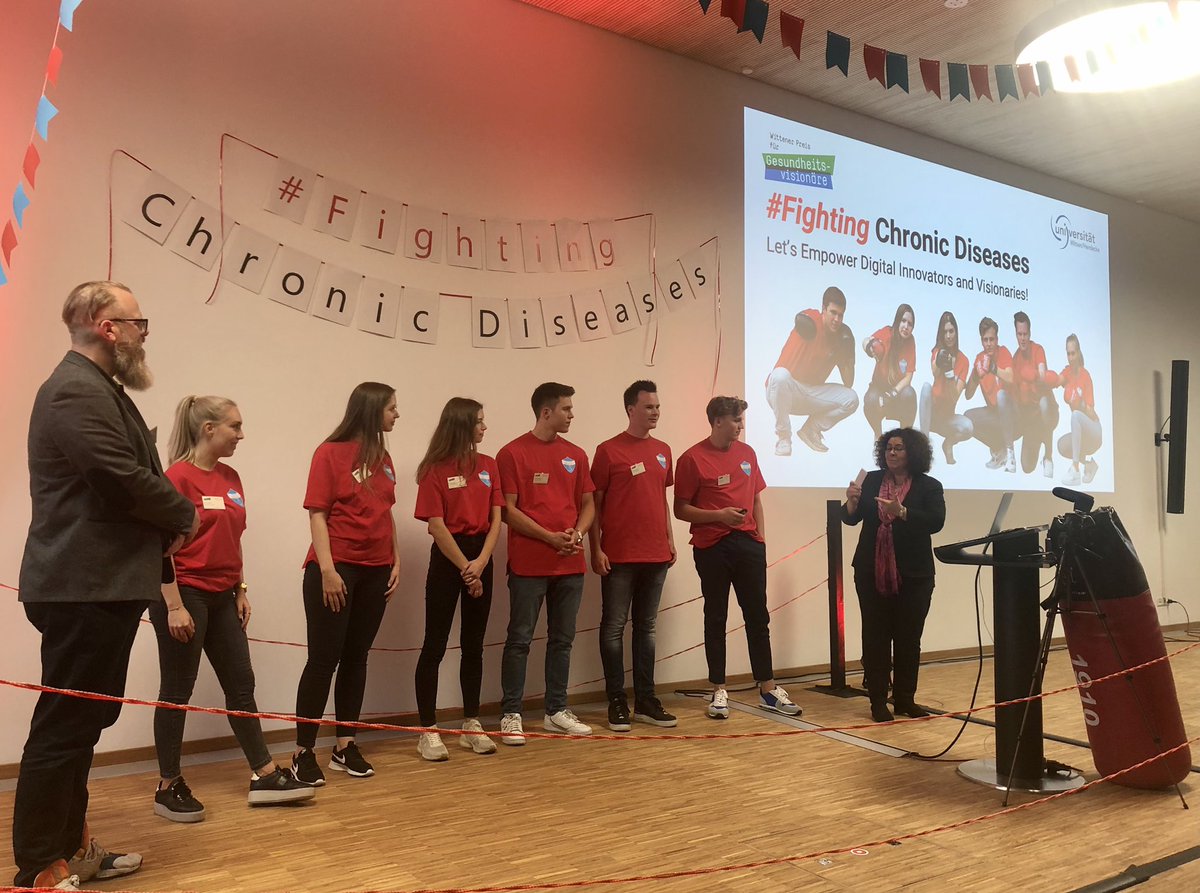 ATLASdigiHealth's tweet photo. Heute heißt es #fighting chronic diseases beim Wittener Preis für Gesundheitsvisionäre (@WPfG2021) an der @UniWH. Wir grüßen unseren Schirmherr @a_pinkwart und wünschen den Finalisten viel Erfolg 🍀🚀⛑
 @Medizindidaktik @TKinNW https://t.co/MCGG0jnRrG