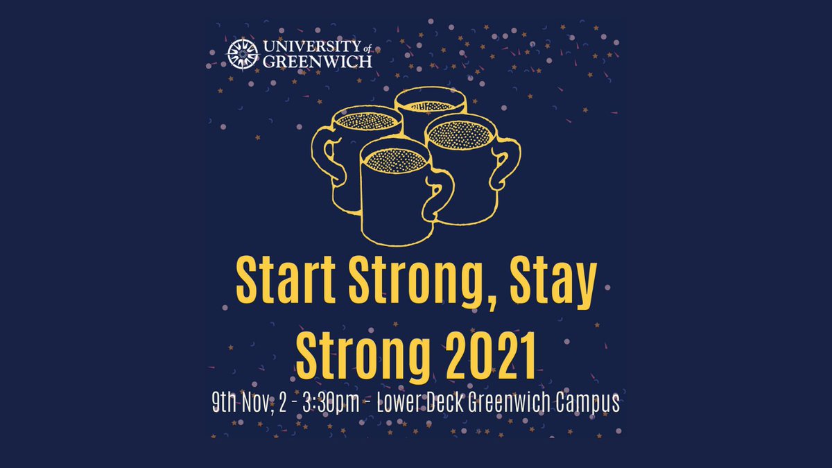 Calling all Gre students.  Start Strong, Stay Strong 2021:Networking and Welcome 09/11 2-3:30pm Lower Deck, Greenwich Campus. The programme provides a platform and brings students together who identify as students of colour. Establish your network now! bit.ly/3bCBLDo