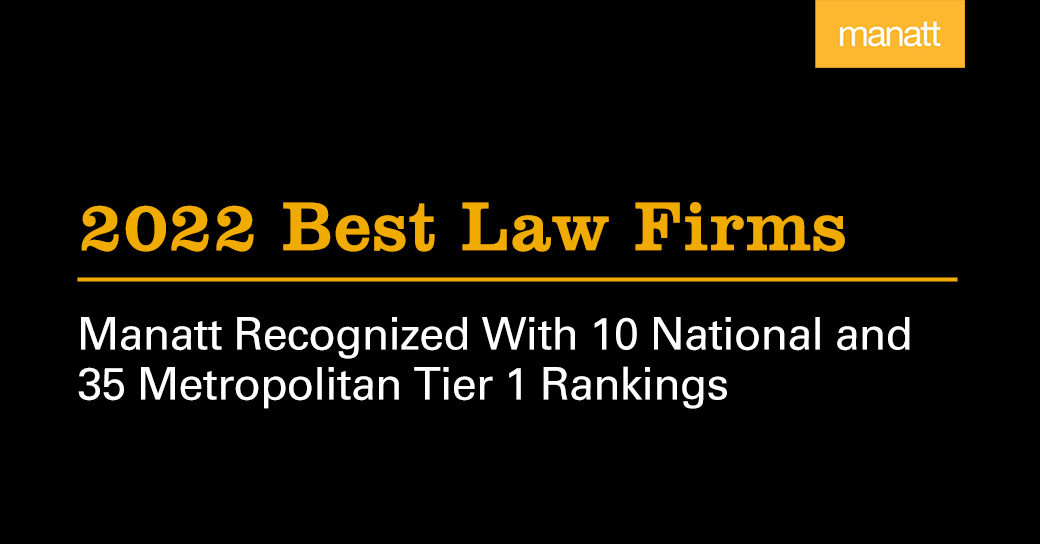 manatt's tweet photo. Manatt is proud to once again be recognized as a leading law firm by @BestLawyers and @usnews. Learn more about our 2022 rankings here: https://t.co/bFQVUJ1T5I https://t.co/utAGVO6jI0