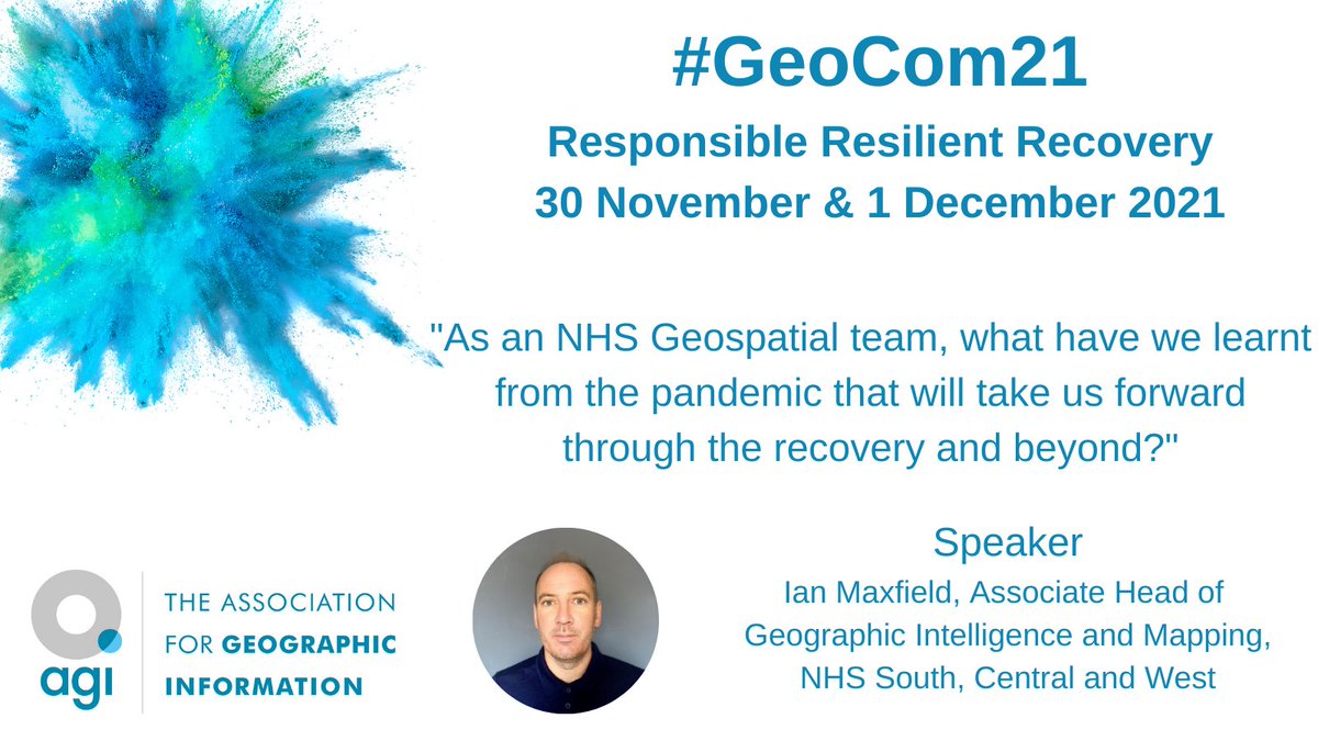 GeoCommunity's tweet photo. Register now for #GeoCom21 to hear Ian Maxfield's @ian_maxfield session 'As an NHS #geospatial team, what have we learnt from the pandemic that will take us forward through the recovery and beyond?' 

Don't miss out, register here: https://t.co/haBhg5rYlF https://t.co/pnjo9JQQkp
