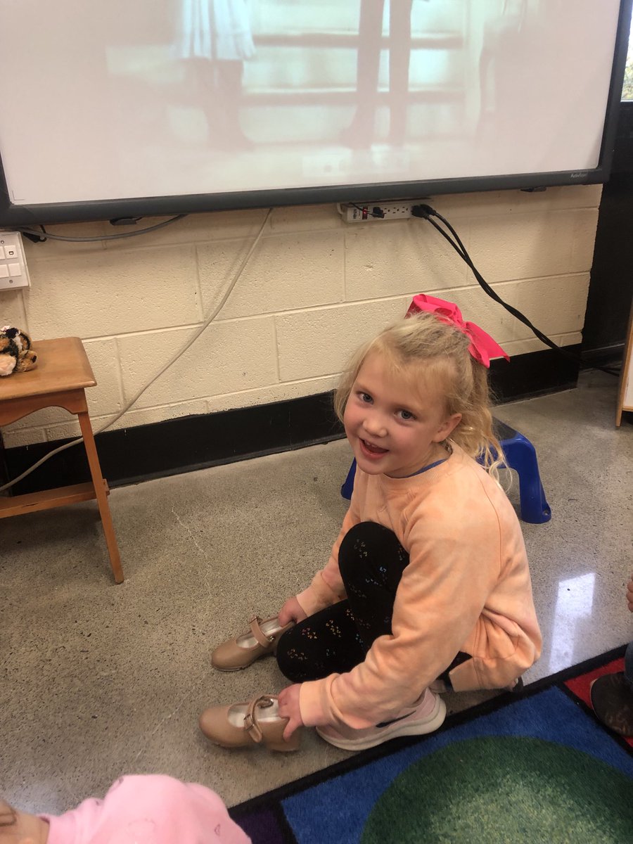 Hadley brought her tap shoes to show how Bojangles danced!  #resroars #bcsrocks