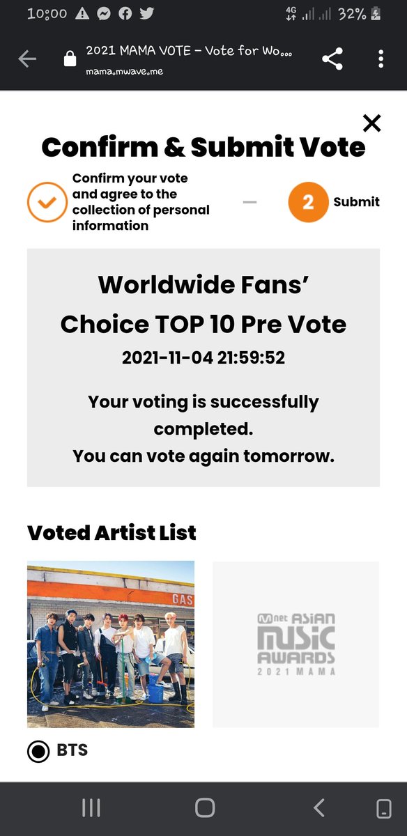 yeontansarang's tweet photo. Done! 
I vote for #bts for #MAMAVOTE @BTS_twt https://t.co/mpxlhjNvGK