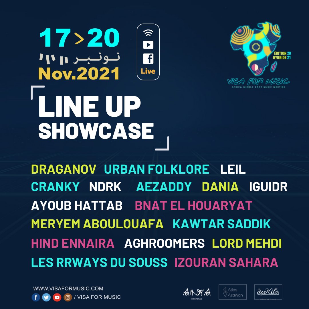 VisaForMusic's tweet photo. 🎵LINE UP  VFM 21 🎵
Après une édition 100% produite sur le digital en 2020, redonnant un souffle d’espoir et de musique au secteur culturel, Visa For Music est de retour cette année avec un format hybride. https://t.co/7I5u6NO22j