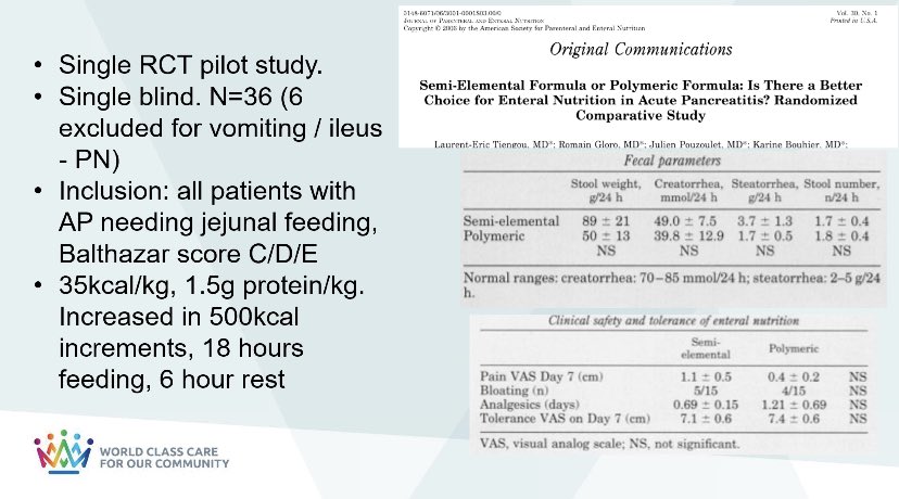 BDACriticalCare's tweet photo. Semi-elemental v polymeric formulas. What does the evidence show? Reduced weight loss, length of stay, time in hospital and infectious complications when peptide feeds are used. @MaryHPBRD #CCSG2021 https://t.co/loixw2aEzB