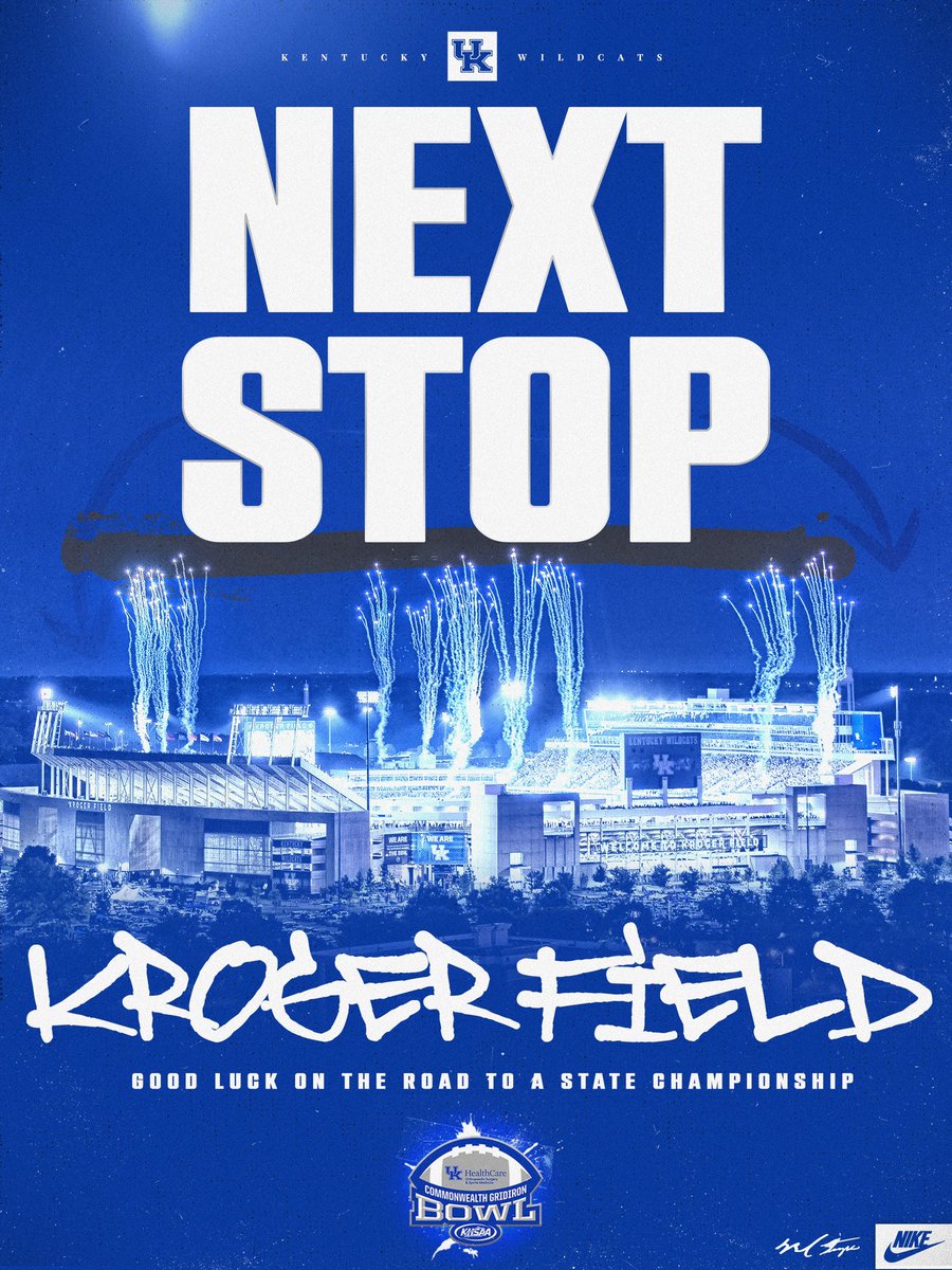 UKCoachStoops's tweet photo. Good luck to all Kentucky high school coaches and players beginning playoff games this week! Look forward to seeing you at Kroger Field. https://t.co/34N9lipURI