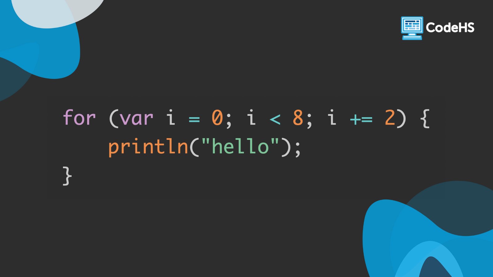 CodeHS on Twitter: "How many times will the following code print "hello"?  https://t.co/3SmpUZYUSq" / Twitter