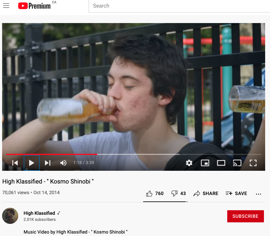 BigYanniX's tweet photo. You literally can't make this shit up. Our anti-smoking group in Qc @CoalitionTabac found a rap producer to be a spokesperson for youth to not smoke/vape, yet his videos show binge drinking, pot smoking, cigarettes, by guess what, teenagers. #polqc ... but wait, there's more... https://t.co/rd7foTux1s