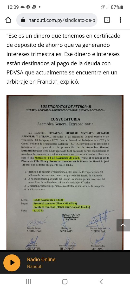 Sifunppar's tweet photo. @AM_1080  @sntcanal9  @SomosGEN  @Telefuturo @UNO650AM @AM_1080 @trecepy @Haciendapy @npyoficial @C9NParaguay @latelePy @Unicanal @LaNacionPy @Cronica_Py @hoypy @popupy @npyoficial @ABCCardinal @ABCDigital @trecepy @C9NParaguay @nanduti @1000noticiaspy @Haciendapy @MaritoAbdo https://t.co/rPofsh5dqO