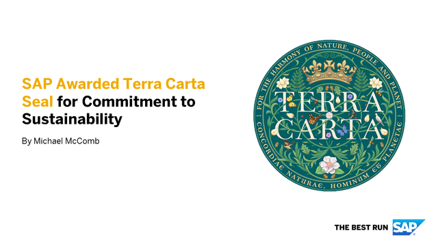 Proud to see that SAP has been awarded the #TerraCarta Seal in recognition of the company’s commitment to creating a sustainable future. #SAP4Good bit.ly/3ELmrRu