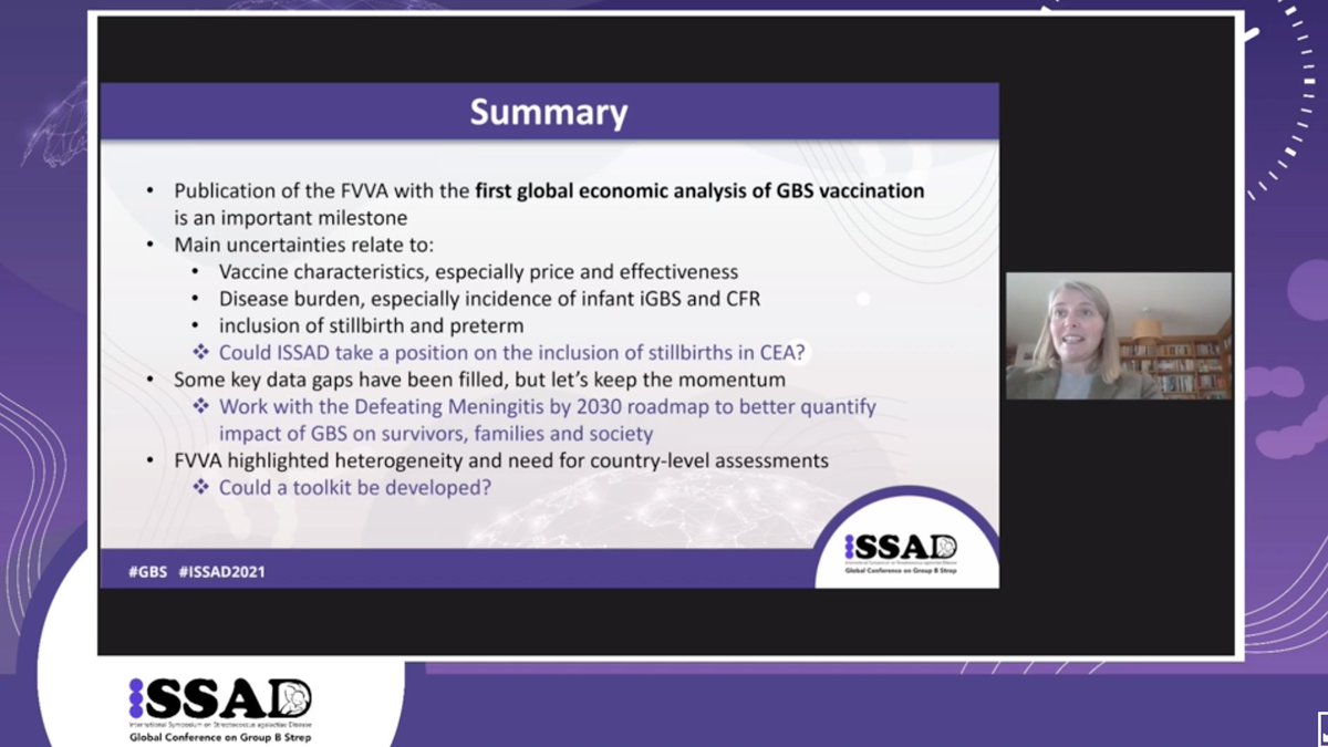 IssadOrg's tweet photo. "These economic analyses are important. They're important to countries who want to get good value for their health budgets and it's important for @gavi." - Dr Caroline Trotter, @Cambridge_Uni, reminds us of the practical implications of #GBS research. https://t.co/m3bXg0hBQS