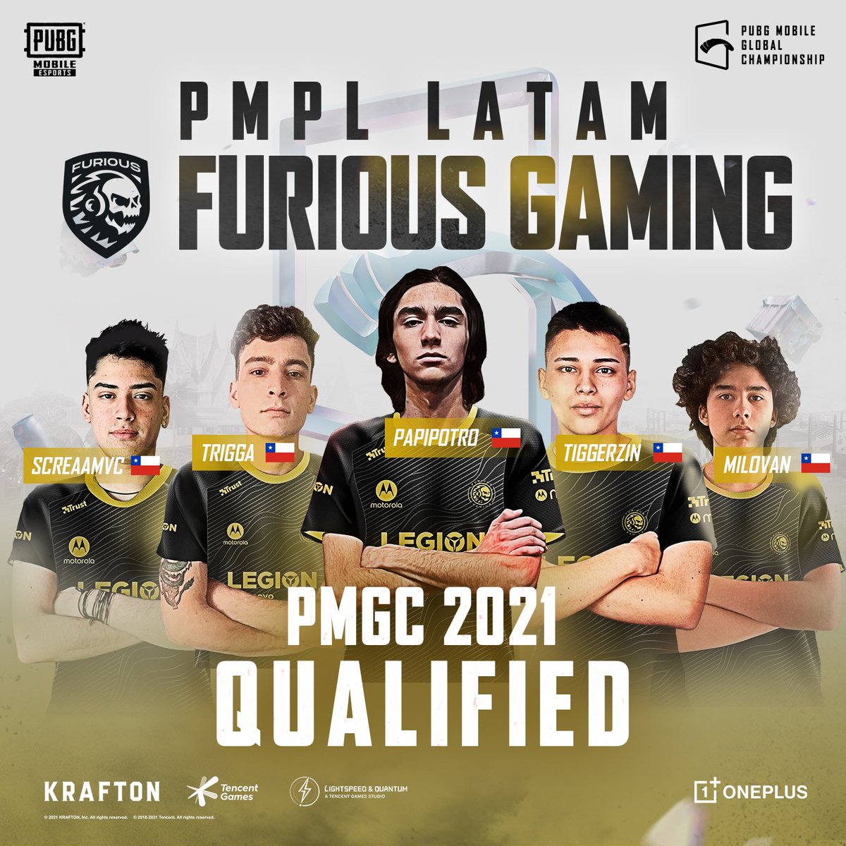 ¡Felicidades <a href="/FuriousGamingLA/">Furious Gaming</a> por clasificar al PMGC 2021 con la mayor cantidad de puntos PMGC del #PMPLLATAM ! 👑✨

Logros anteriores 🙌
2º de PMPL LATAM S1: Finales
4º de la PMPL LATAM S2: Liga
2° de PMPL LATAM S2: Finales

Veamos que pueden hacer en #PMGC2021 💪 #GoLatam